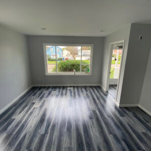 Living room with vinyl plank flooring